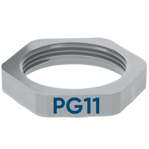 SIB G4111009 Kunststoff Gegenmutter PG11 grau 7211811