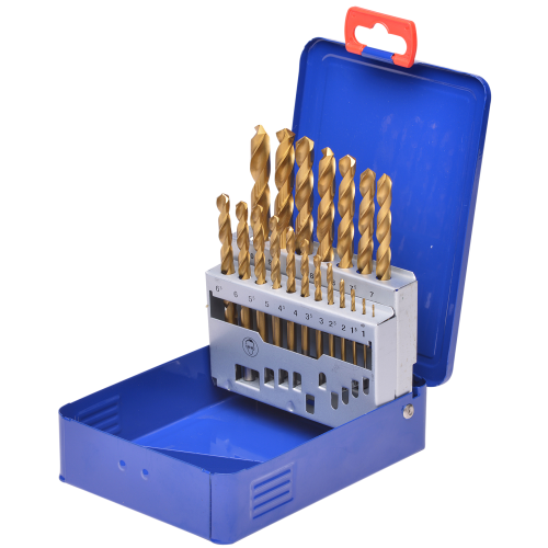 SW-Stahl 80519L Jeu de forets hélicoïdaux, HSS-G TIN, 1-10 mm, 19 pièces