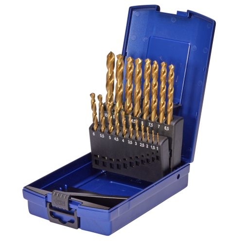 Conjunto de brocas helicoidais SW-Stahl 81519L, HSS-G TIN, 1-10 mm, 19 peças