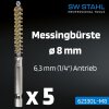 SW-Stahl 62330L-M8 brass brushes, ø 8 mm, 5 pieces