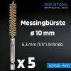 SW-Stahl 62330L-M10 Messingbürsten, ø 10 mm, 5 Stück