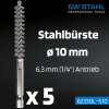 SW-Stahl 62330L-S10 stålborstar, ø 10 mm, 5 st.
