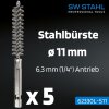 SW-Stahl 62330L-S11 Stahlbürsten, ø 11 mm, 5 Stück