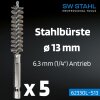 Escovas de aço SW-Stahl 62330L-S13, ø 13 mm, 5 peças