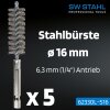 SW-Stahl 62330L-S16 钢刷，直径 16 毫米，5 件