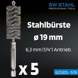 Jeklene krtače SW-Stahl 62330L-S19, ø 19 mm, 5 kosov