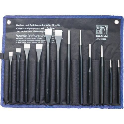 SW-Stahl 82660L 凿子和冲头套装，12 件