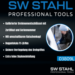 SW-Steel 03809L cheie dinamometrică 5-25 Nm 245mm 1/4" inch