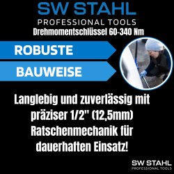 SW-Stahl 03821L momentnøkkel, 1/2" tomme, 60-340 Nm