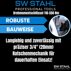 SW-Stahl 03822L momentsleutel, 3/4" inch, 110-550 Nm