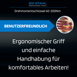 SW-Stahl 03830L momentnøgle med firkantet fatning, 40-200 Nm