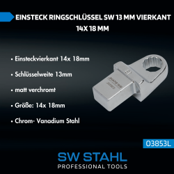 SW-Stahl 03853L Clé polygonale à douille, 13 mm