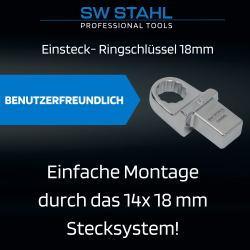 SW-Stahl 03858L indsatsringnøgle, 18 mm