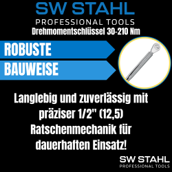 SW-Stahl 03900L トルク レンチ、1/2 インチ、30-210 Nm