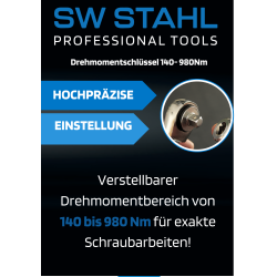 Chiave dinamometrica SW-Stahl 03942L-IMP, 3/4" pollici, 140-980 Nm