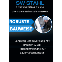 Chiave dinamometrica SW-Stahl 03942L-IMP, 3/4" pollici, 140-980 Nm