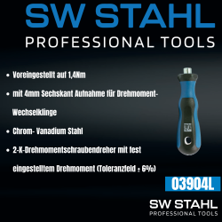 SW-Stahl 03904L Drehmomentschraubendreher, 1,4 Nm, voreingestellt