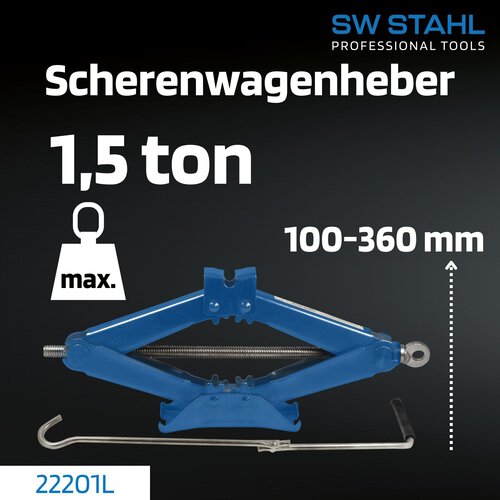 SW-Stahl 22201L Scherenwagenheber, 1,5 t