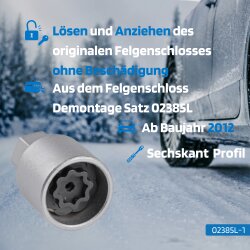SW-Stahl 02385L-1 Felgensicherung / Felgenschloss Adapter geeignet für Mercedes-Benz Adapter 301