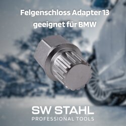 SW-Stahl 02381L-14 Felgensicherung / Felgenschloss BMW Adapter 13