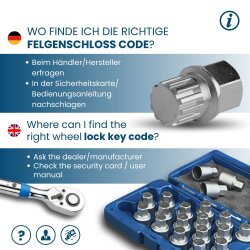 SW-Stahl 02381L-15 jant kilidi / jant kilidi BMW adaptörü 14