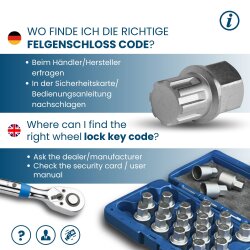 SW-Stahl 02381L-20 轮辋锁 / 轮辋锁 适用于 BMW 适配器 19