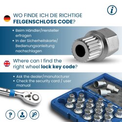 SW-Stahl 02381L-9 jant kilidi / jant kilidi BMW adaptörü 38