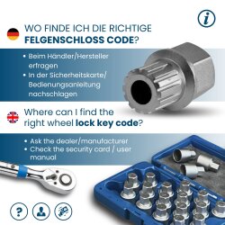 SW-Stahl 02382L-10 Sécurité de jante / Antivol de jante VW Adaptateur 60