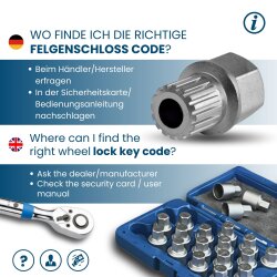 SW-Stahl 02382L-11 Sécurité de jante / Antivol de jante VW Adaptateur 61