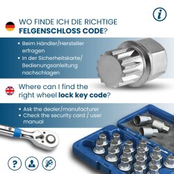 SW-Stahl 02382L-17 Bloqueo de llanta / Adaptador VW de bloqueo de llanta ABC4