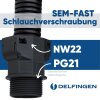 Schlemmer 3805023 τοποθέτηση εύκαμπτου σωλήνα SEM-FAST ίσιο PG21/NW22 μαύρο