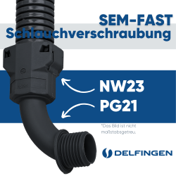 Schlemmer 3805219 slangefitting SEM-FAST 90° graders albue NW23/PG21 sort