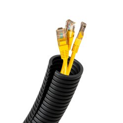 10 Meter Kalitec Wellrohr geschlitzt NW 17 I Wellschlauch offen I Marderschutzrohr I Leerrohr I Kabelschutz AD 21 mm ID 16,8 mm