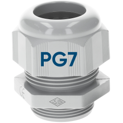 SIB F7000700 Kunststoff Kabelverschraubung PG7 lichtgrau...