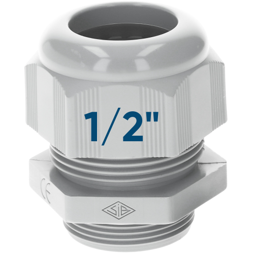 SIB F7041200 plastmasas kabeļu blīvslēgs 1/2 "NPT gaiši pelēks 5,0 - 12,0 mm 5308901