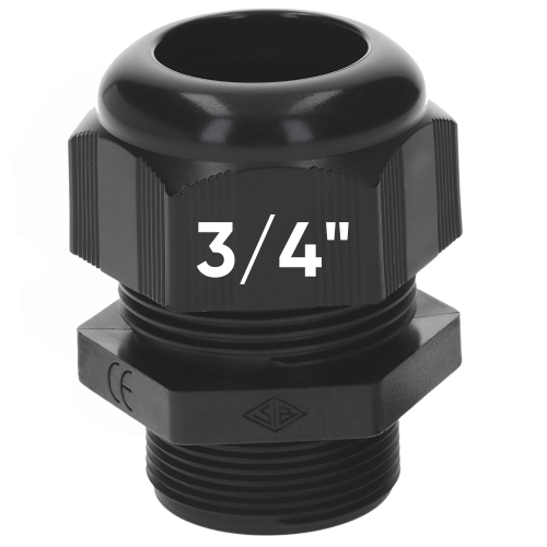 SIB F7042040 plastikowy dławik kablowy 3/4" NPT czarny 7,0 - 16,0 mm 5308906