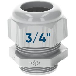 SIB F7042040 Plastic Cable Gland 3/4" NPT, Light...