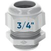 SIB F7042040 Plastic Cable Gland 3/4" NPT, Light Gray, 7.0–16.0 mm, 5308906