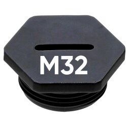 SIB G4832220 Blindstopfen sechskant M32 Kunststoff schwarz