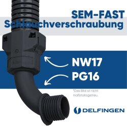 Schlemmer 3805213 Schlauchverschraubung SEM-FAST 90° Grad Bogen NW17 PG16 schwarz