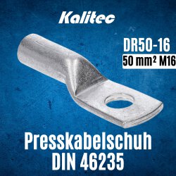 Kalitec DR50-16 compression cable lug according to DIN 46235 50mmÂ² M16