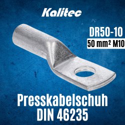 Kalitec DR50-10 compression cable lug according to DIN 46235 50mmÂ² M10
