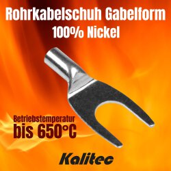 Kalitec NR6-U8 Rohrkabelschuh Reinnickel 4-6mm² M8 Gabelform