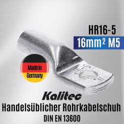 Kalitec HR16-5 Handelsüblicher Rohrkabelschuh 16mm² M5