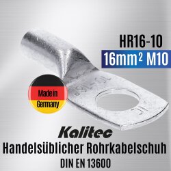 Kalitec HR16-10 Handelsüblicher Rohrkabelschuh 16mm² M10