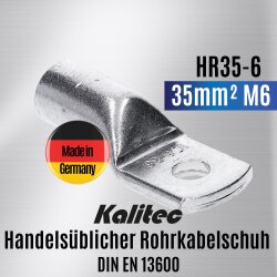 Kalitec HR35-6 Handelsüblicher Rohrkabelschuh 35mm² M6
