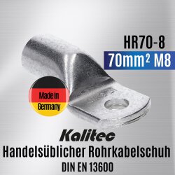 Kalitec HR70-8 Handelsüblicher Rohrkabelschuh 70mm² M8
