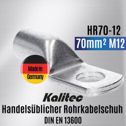 Kalitec HR70-12 Handelsüblicher Rohrkabelschuh 70mm² M12