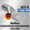 Kalitec HR70-16 Handelsüblicher Rohrkabelschuh 70mm² M16