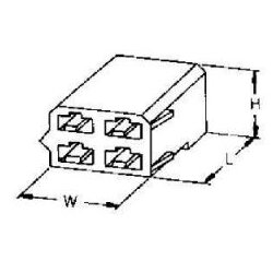 AMP 0-0180900-0 Caixa de soquete FASTIN-FASTON de 4 pinos